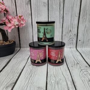 Bath & Body Works Single Wick Candle Set Lot of 3 EMILY IN PARIS Soy Wax Blend